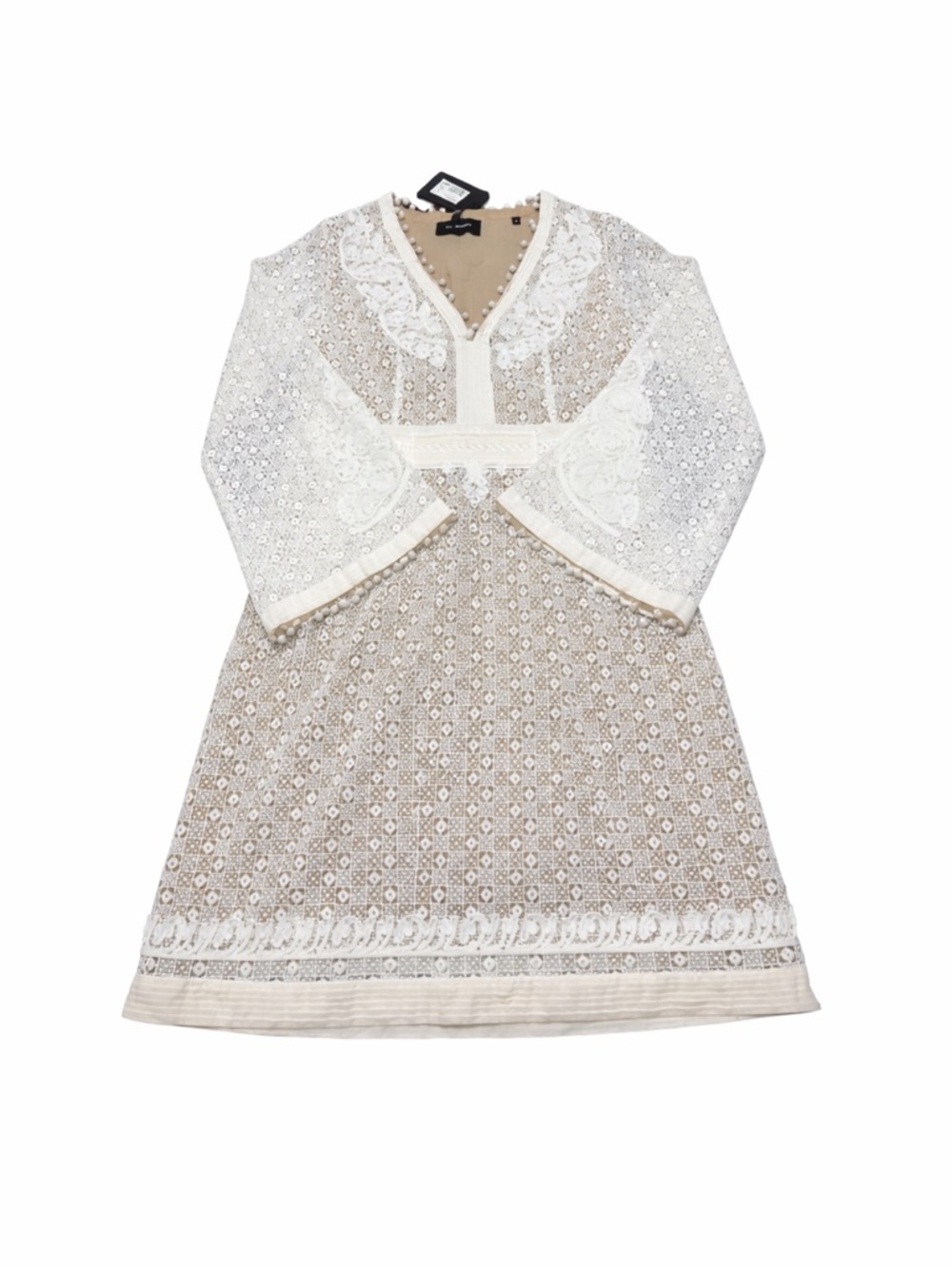 THE KOOPLES Daisy Love Guipure & Emboidery Mini Dress in Ecro! - Picture 2 of 4